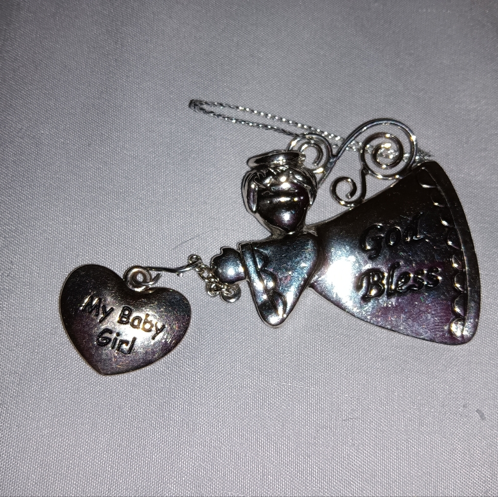 My Baby Girl God Bless Metal Angel Ornament